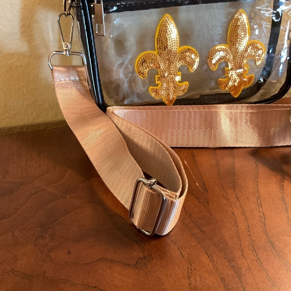 Fleur De Lis Clear Stadium Bag and Coin Purse - Picture 2 of 4